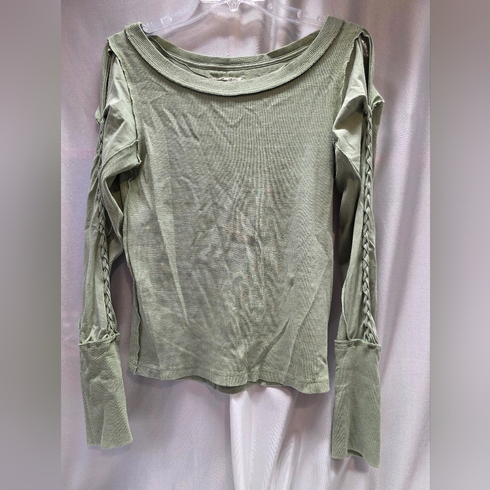 We The Free Sage Green Long Sleeve Blouse